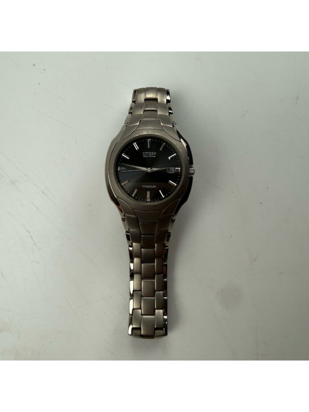 Vintage Citizen Eco Drive Titanium Mens Watch E111 S049610 Solar Powered